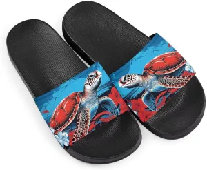Howilath Novelty Animals Pattern Women's Slide Sandals, Casual Soft Sole Open Toe Non-Slip Single Band Slide Sandals