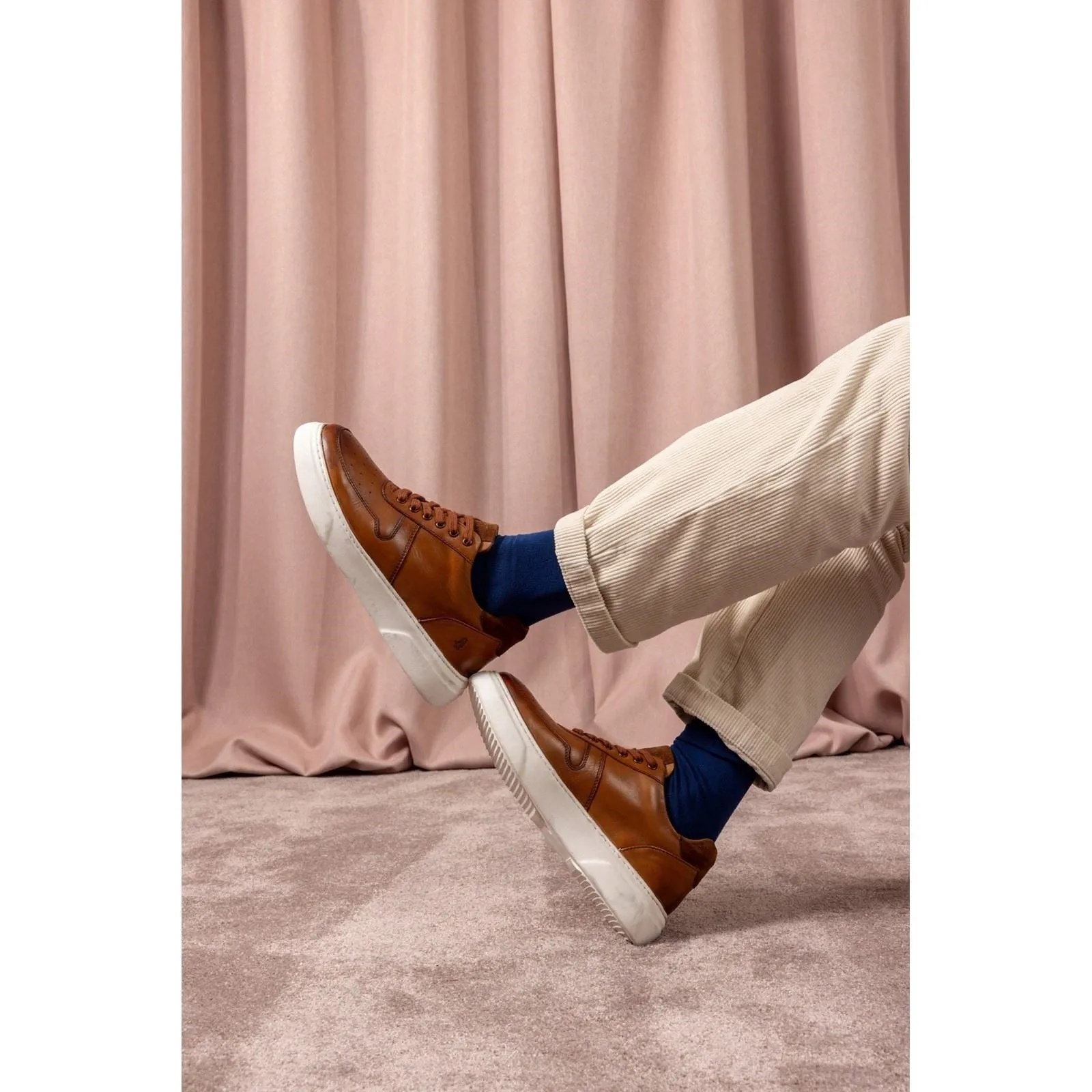 Hush Puppies Wyatt Leather Men's Tan Trainers