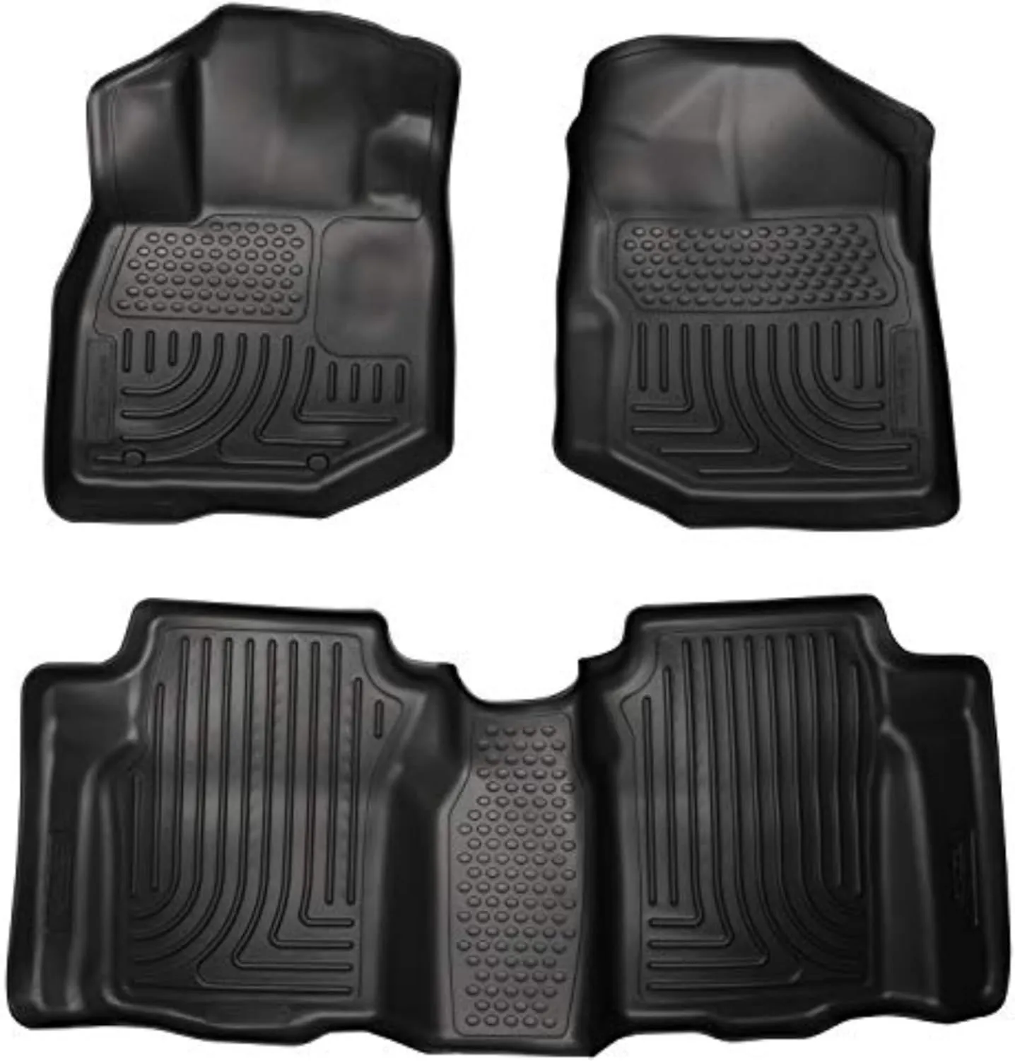 Husky Liners Weatherbeater Floor Mats | Fits 2009-2013 Honda Fit | Front & 2nd Row, 3-pc Black - 98491