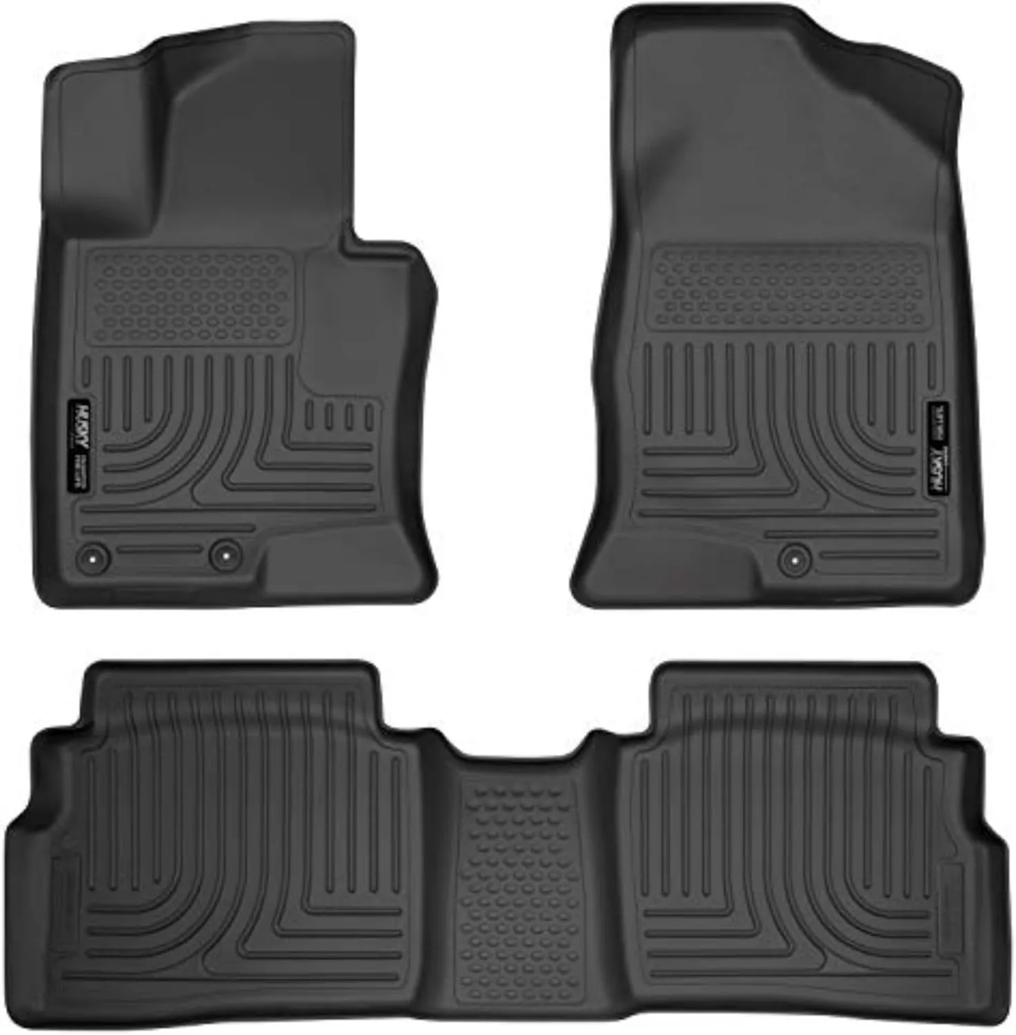 Husky Liners Weatherbeater Floor Mats | Fits 2011-2015 Hyundai Sonata (Includes Hybrid) | Front & 2nd Row, 3-pc Black - 98851