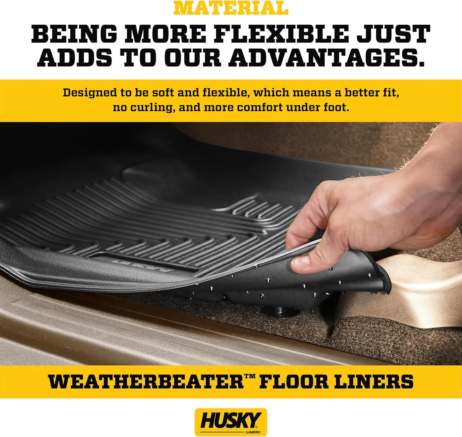 Husky Liners Weatherbeater Floor Mats | Fits 2012-2017 Toyota Camry | Front & 2nd Row, 3-pc Black - 98901