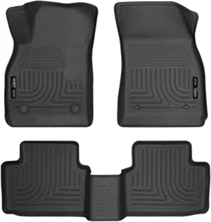 Husky Liners Weatherbeater Floor Mats | Fits 2013-2015 Chevrolet Malibu; 2016 Chevrolet Malibu Limited | Front & 2nd Row, 3-pc Black - 98191
