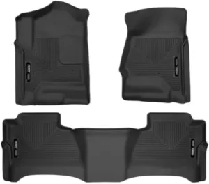 Husky Liners Weatherbeater Floor Mats | Fits 2014 - 2018 Chevrolet Silverado & GMC Sierra 1500 Crew Cab; 15-19 Silverado/Sierra 2500/3500 Crew Cab (Footwell Cvg) | Front & 2nd Row, 3-pc Black - 98231