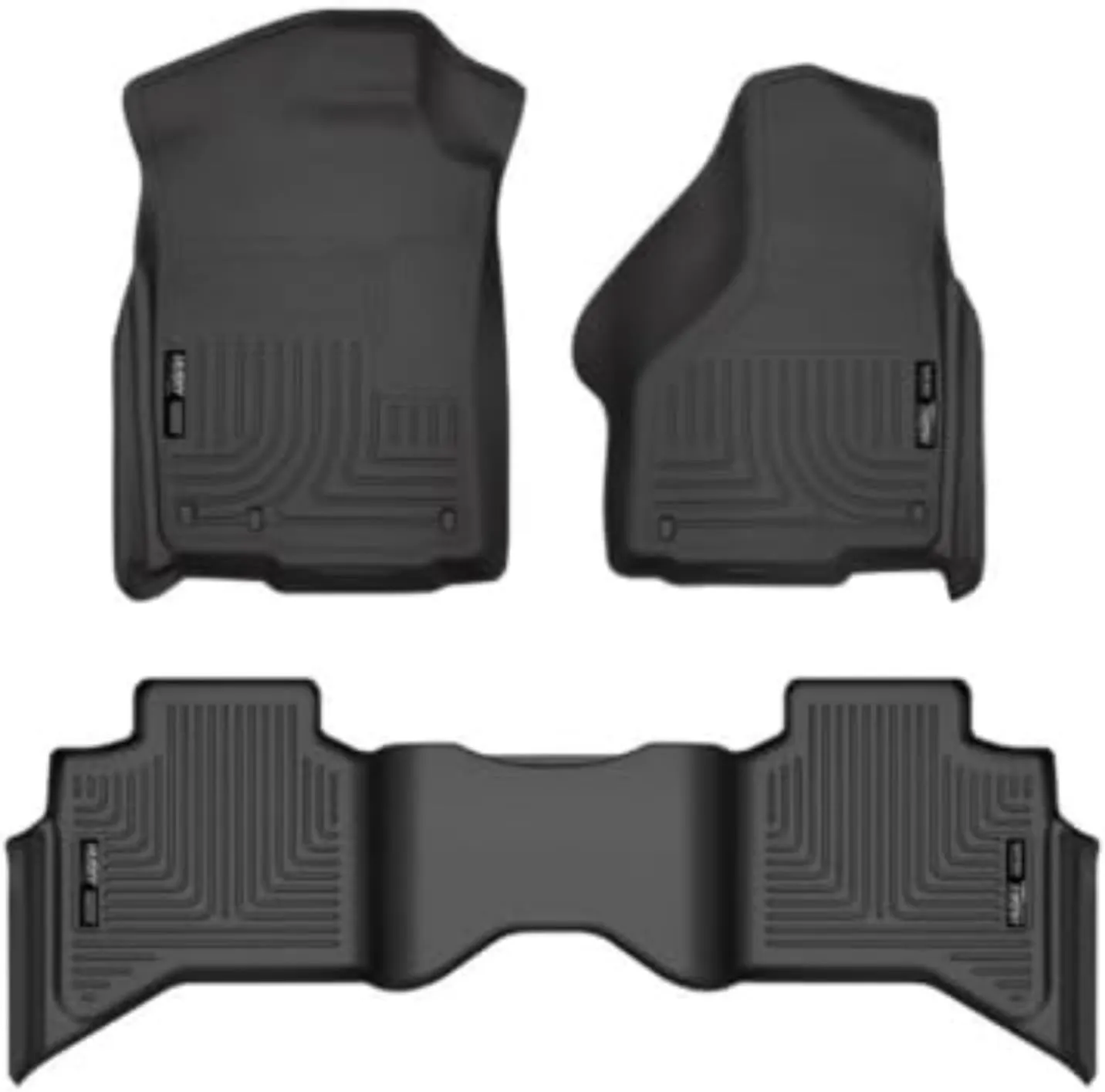 Husky Liners Weatherbeater Series | Front & 2nd Seat Floor Liners - Black | 99011 | Fits 2009-2018 Dodge Ram 1500 Quad Cab, 2019-2022 Ram 1500 Classic Quad Cab 3 Pcs