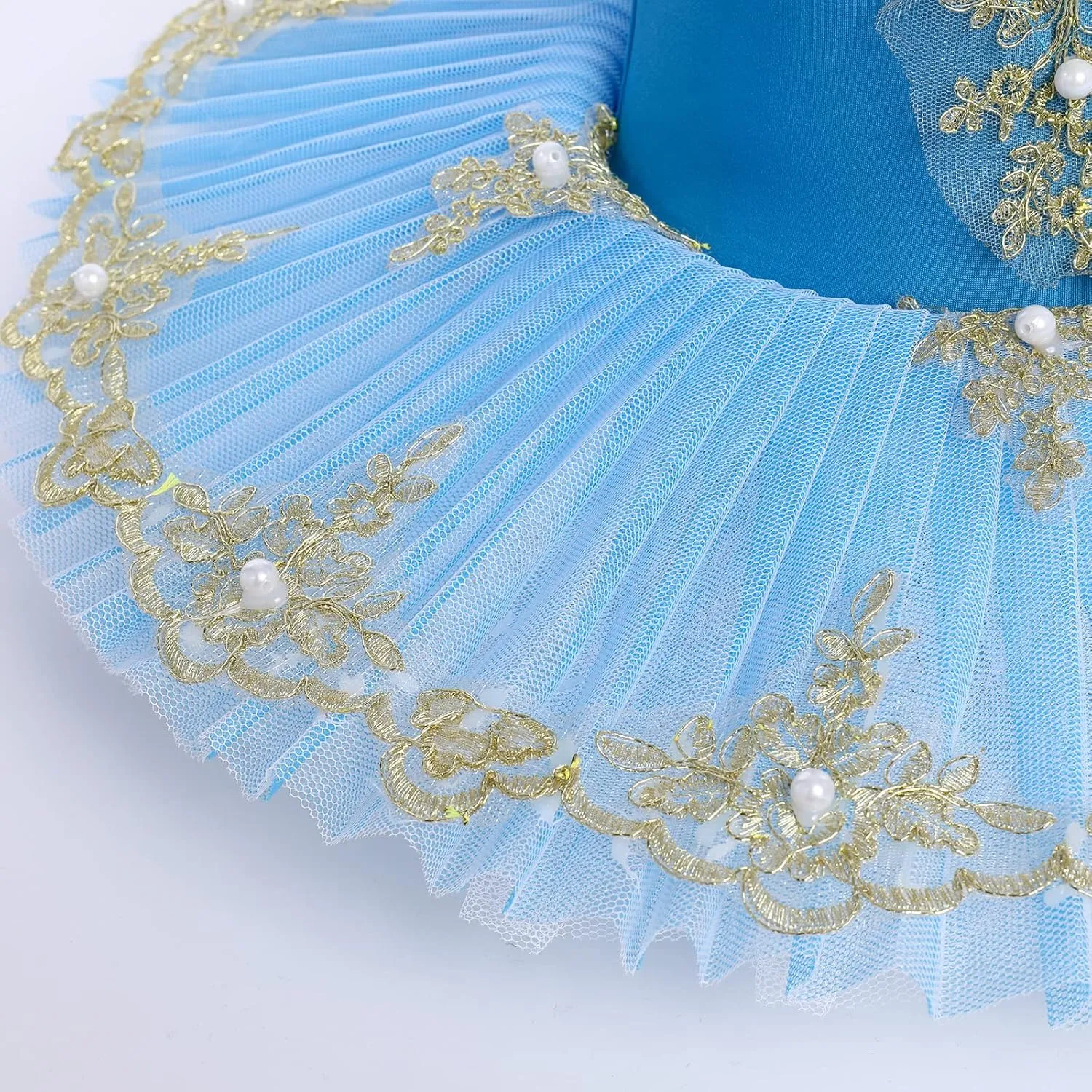 IBAKOM Ballerina Swan Lake Costume Dance Pancake Platter Tutu Ruffle Sleeve Floral Print Gymnastics Leotard Ballet Tutu
