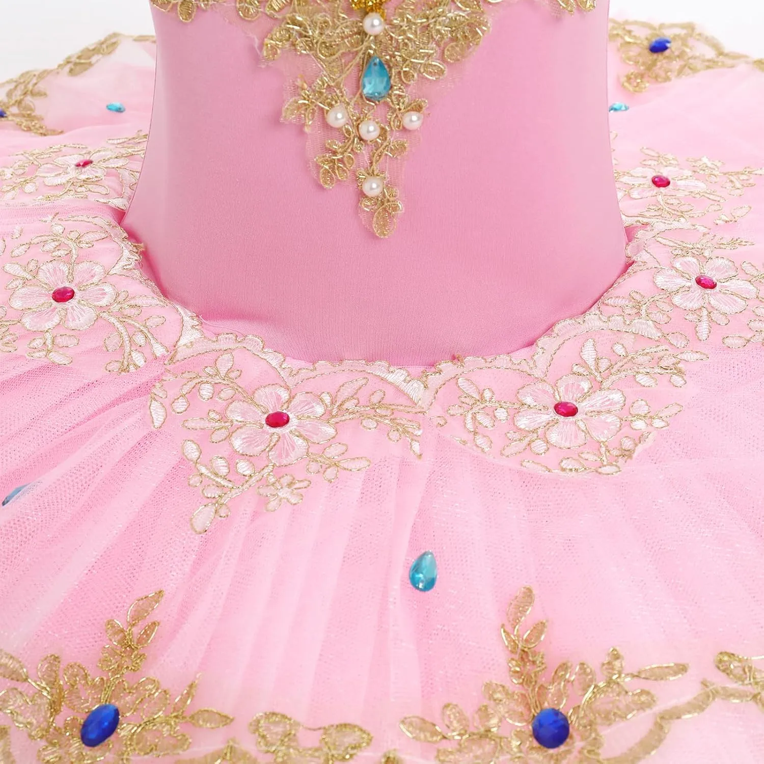IBAKOM Little Ballerina Swan Lake Costume Shiny Seuqins Girl Ballet Leotard Platter Tutu Professional Toddler Ballet Dress