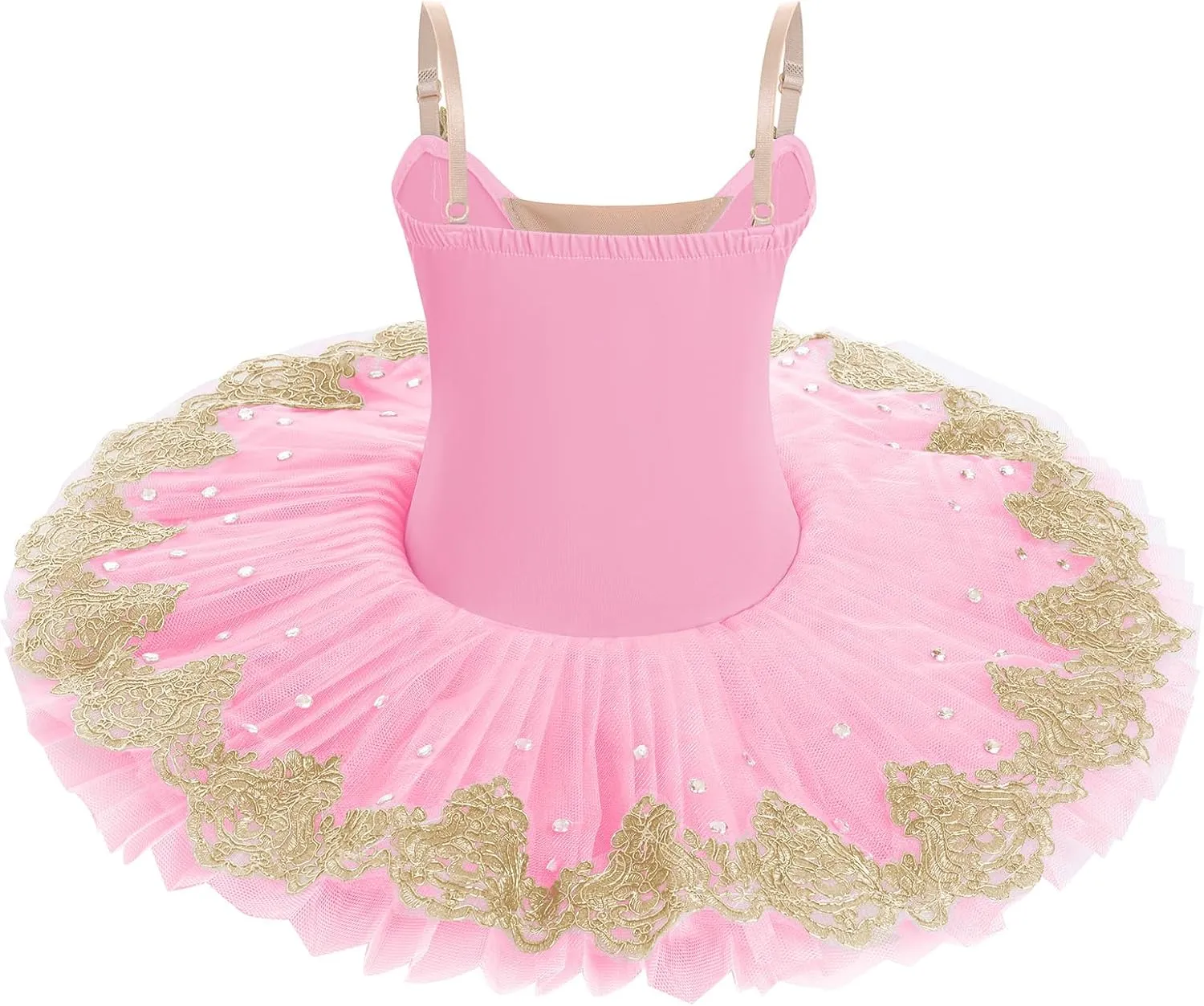 IBAKOM Little Ballerina Swan Lake Costume Shiny Seuqins Girl Ballet Leotard Platter Tutu Professional Toddler Ballet Dress