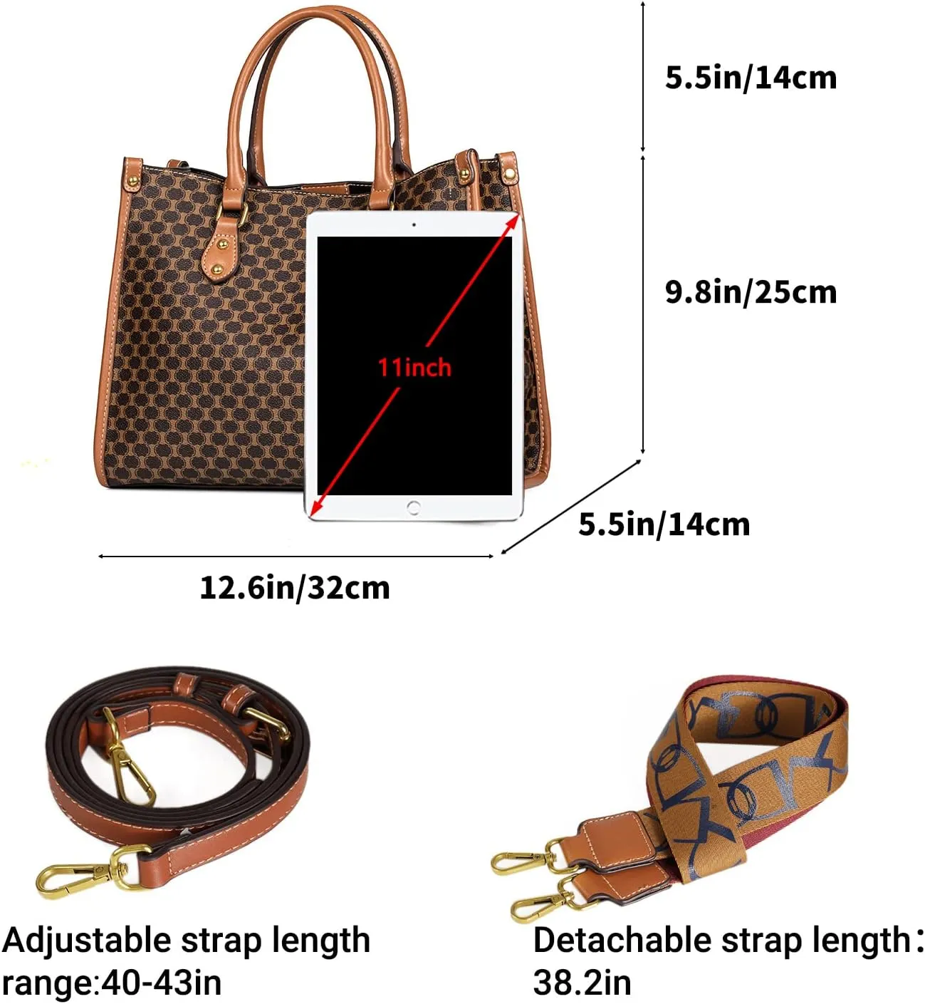 IBFUN Women Satchel Handbag Purse Ladies Leather Vintage Top Handle Tote Handbag