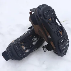 Ice Cleats Traction Crampons 24Teeth for Winter Shoes and Boots Ice Grips Walking on Snow Anti-Slip Ice Cleats with Adjustable Straps