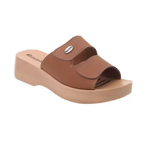 Inblu Women Tan Mule Shape Wedge Sandal with Slip-on Closure (MR51_TAN)