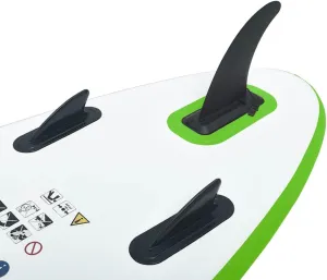 Inflatable Stand Up Paddleboard Set, Green and White, Easy Inflation, Stable Ride, Puncture Proof and UV Resistant, EN 15649 Compatible, with Carrying Bag, Ideal for Learning