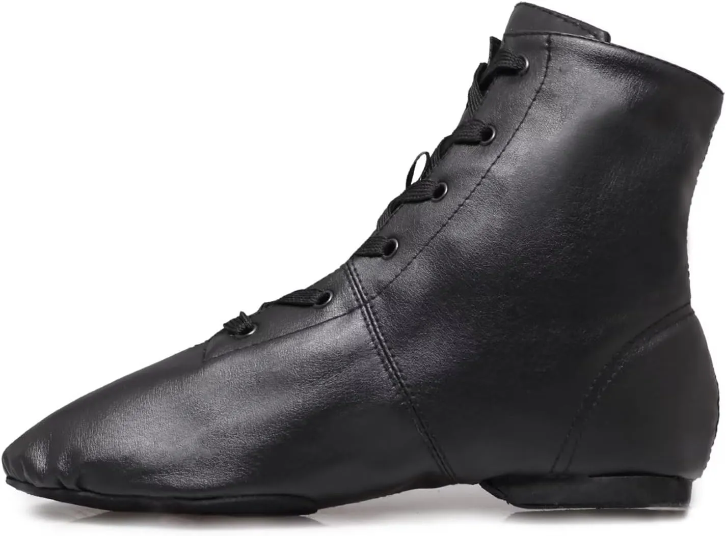 Jazz Boots Dance Shoes: High Top Black Jazz Shoes Lace Up - Premium Leather Dancing Shoes - Flat Split Sole Over Ankle Jazz Boots for Women Girls Kids and Men