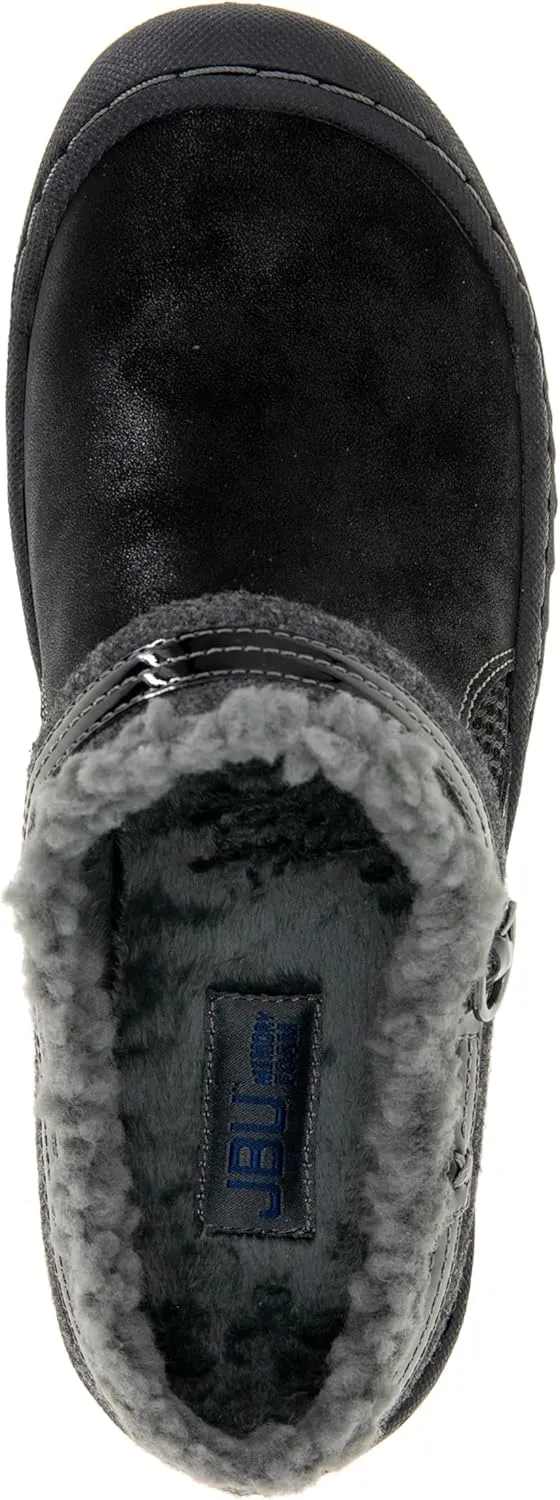 JBU Women's Ginger Faux Shearling Lined Slip On Casual Comfort Mule