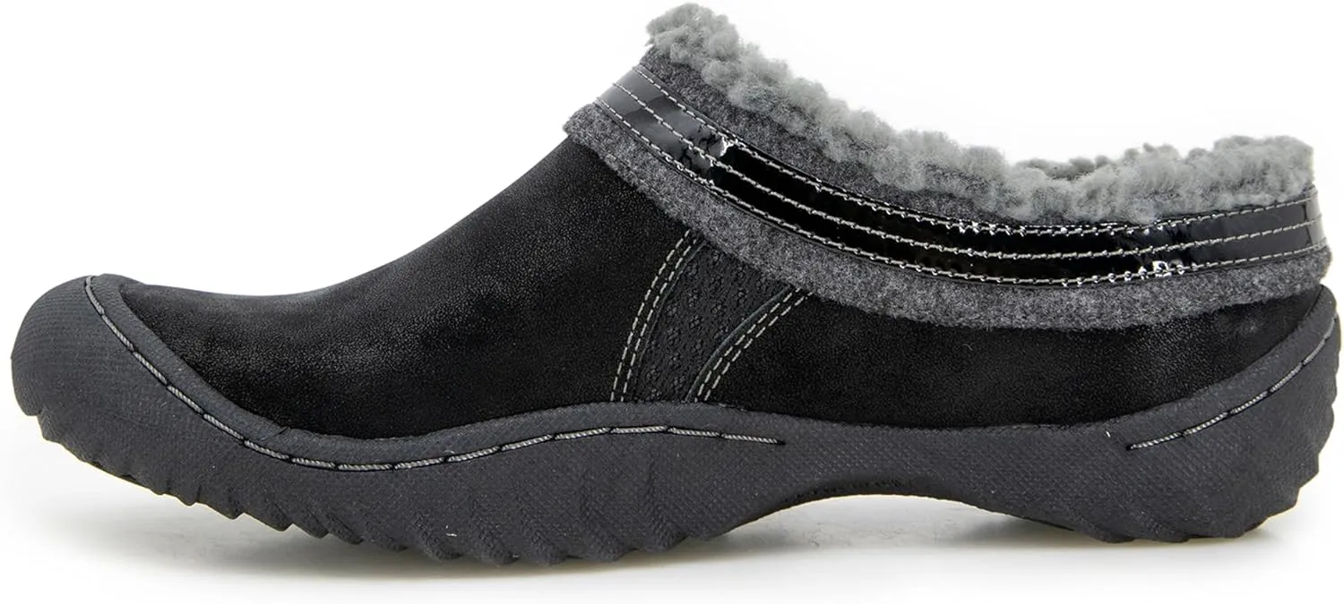 JBU Women's Ginger Faux Shearling Lined Slip On Casual Comfort Mule