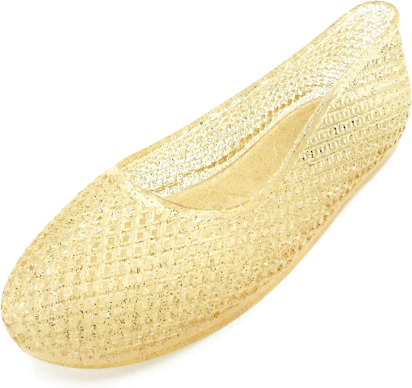 Jelly Mesh Ballet Flats for Women Clear Hollow Jellies Flat Sandals Round Toe Slip On Beach Flat Shoes