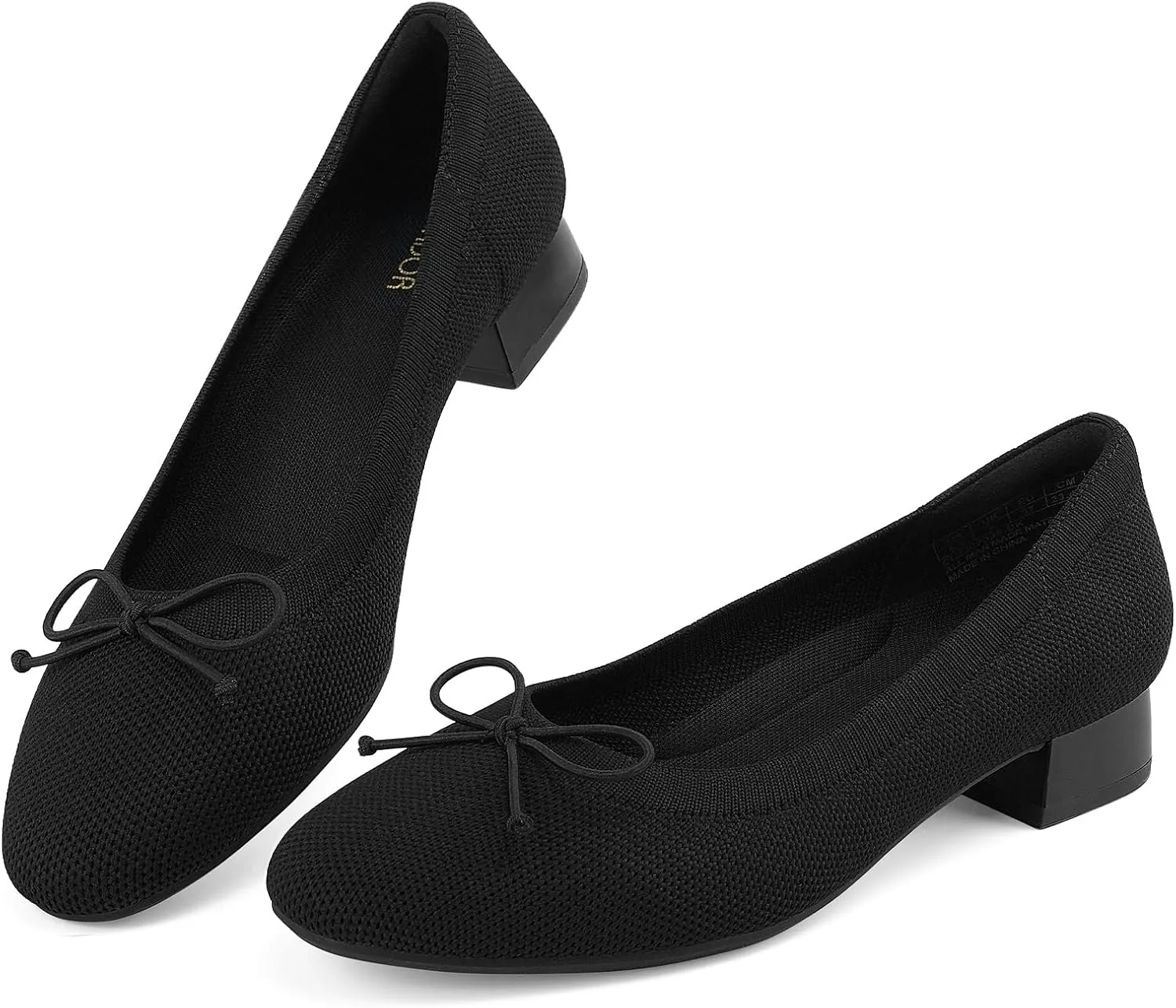 JENN ARDOR Womens Low Block Chunky Pumps Ladies Dress Heels Closed Round Toe Casual Office Shoes for Women Comfortable