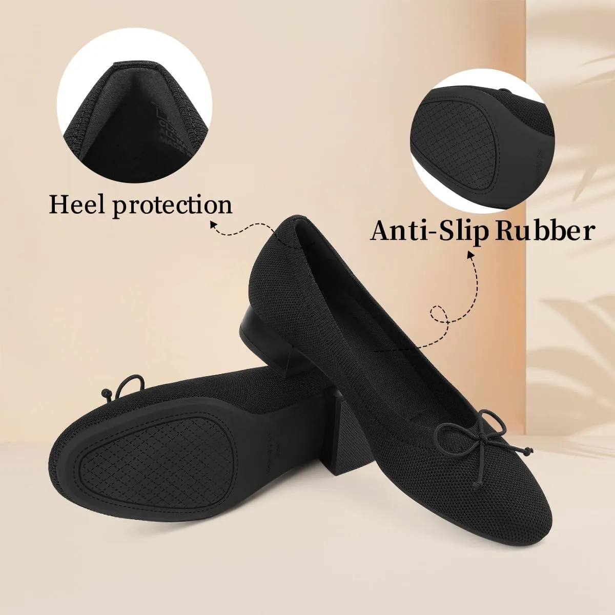 JENN ARDOR Womens Low Block Chunky Pumps Ladies Dress Heels Closed Round Toe Casual Office Shoes for Women Comfortable