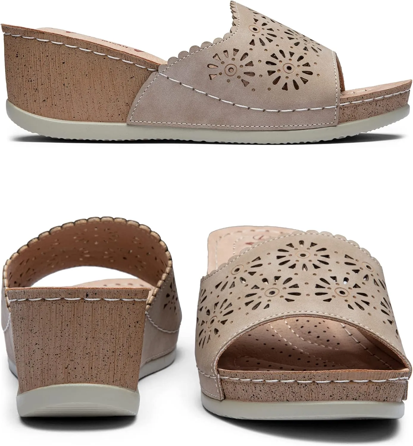 Jeossy Women's Platform Wedge Sandals 835 Comfortable Open Toe Ankle Strap Summer Walking Sandals with Buckle