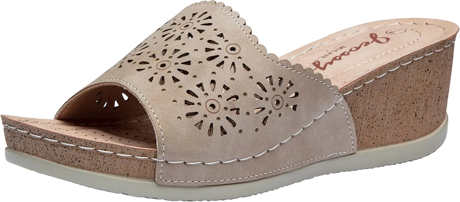 Jeossy Women's Platform Wedge Sandals 835 Comfortable Open Toe Ankle Strap Summer Walking Sandals with Buckle