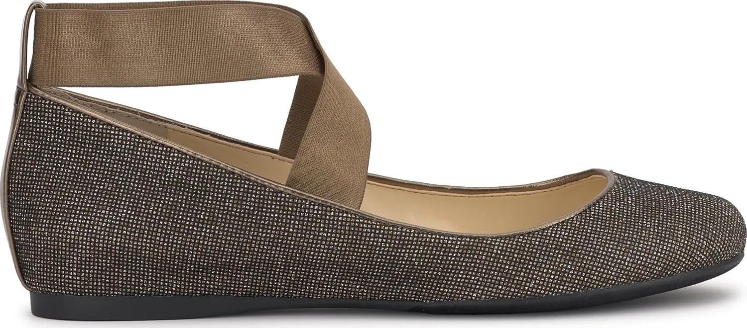 Jessica Simpson Mandayss Women's Pull-On Criss-Cross Ankle Ballet Flats Shoes