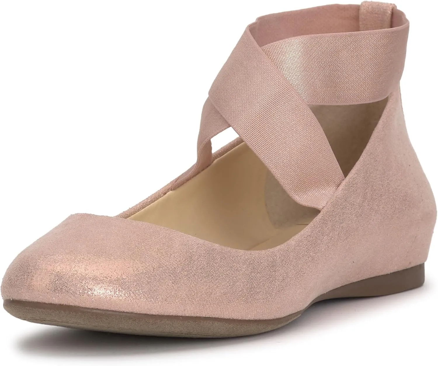 Jessica Simpson Mandayss Women's Pull-On Criss-Cross Ankle Ballet Flats Shoes