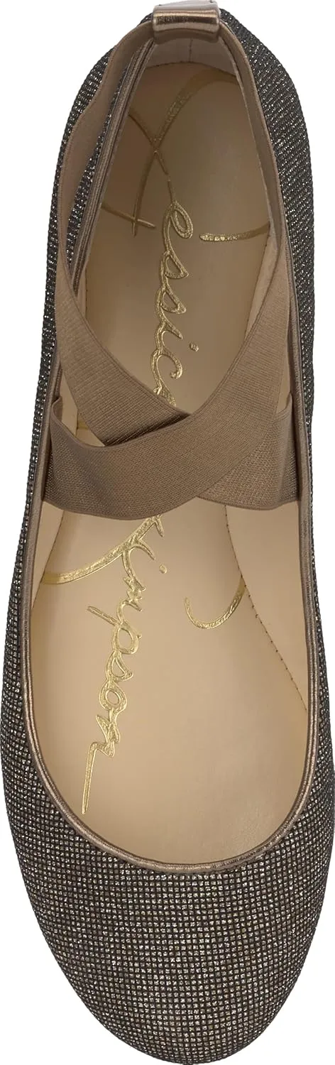 Jessica Simpson Mandayss Women's Pull-On Criss-Cross Ankle Ballet Flats Shoes