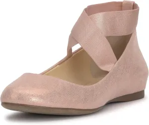 Jessica Simpson Mandayss Women's Pull-On Criss-Cross Ankle Ballet Flats Shoes