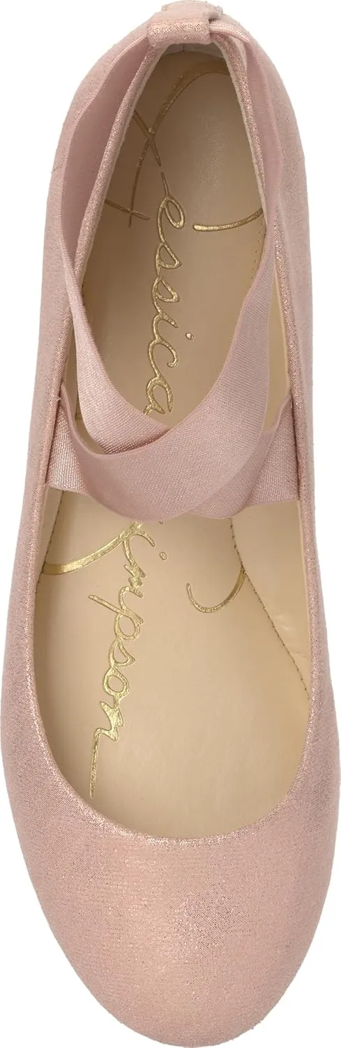 Jessica Simpson Mandayss Women's Pull-On Criss-Cross Ankle Ballet Flats Shoes