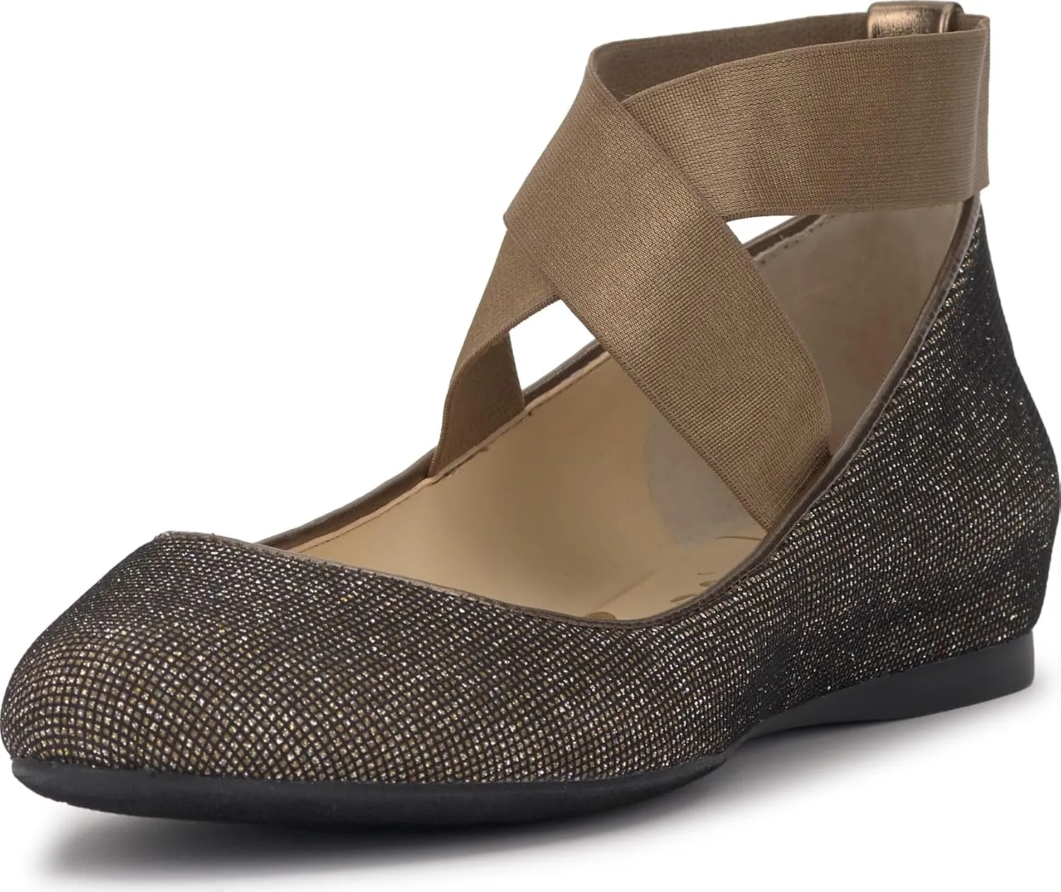 Jessica Simpson Mandayss Women's Pull-On Criss-Cross Ankle Ballet Flats Shoes