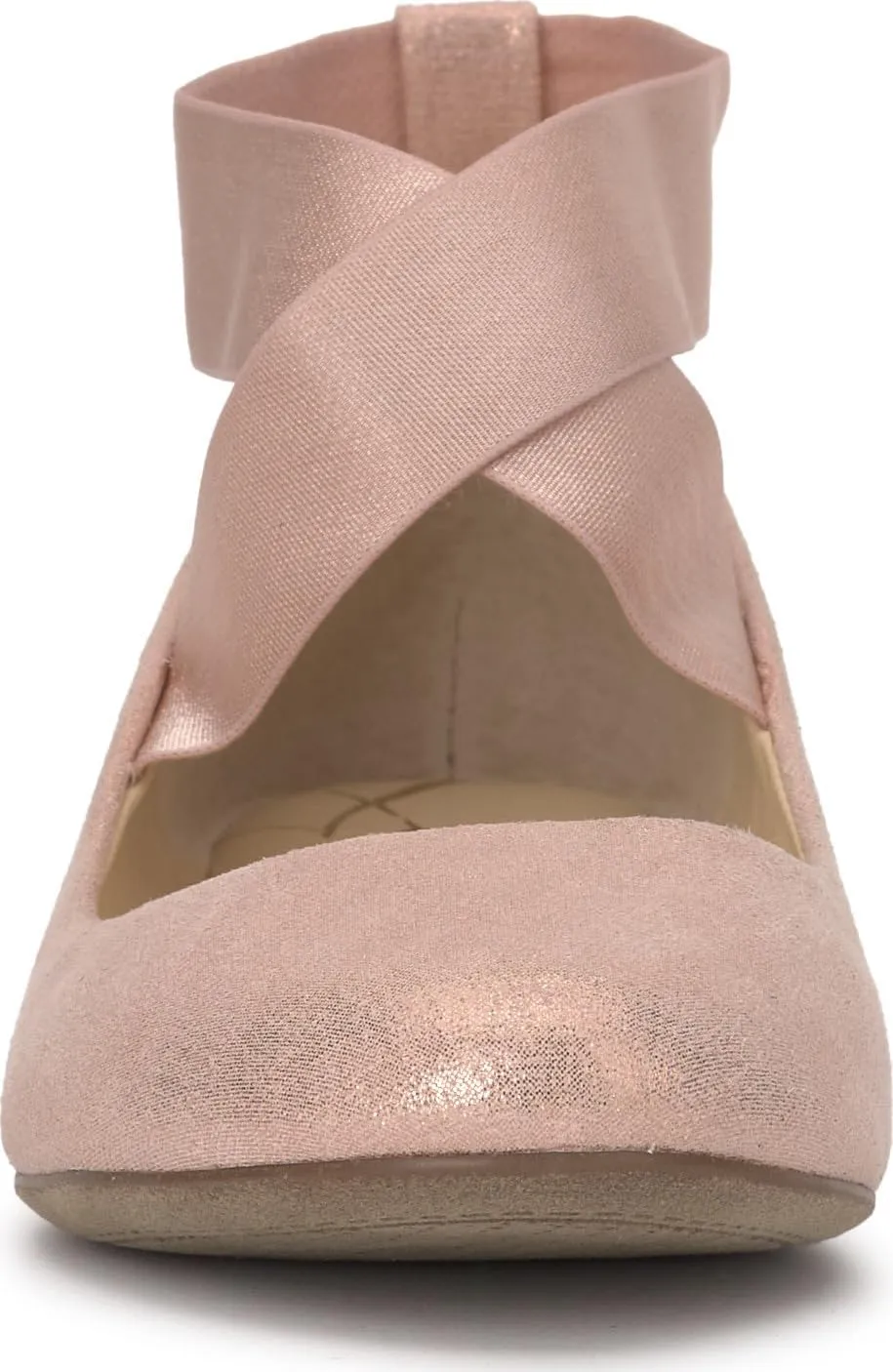 Jessica Simpson Mandayss Women's Pull-On Criss-Cross Ankle Ballet Flats Shoes