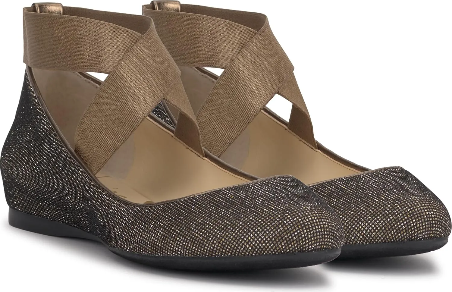 Jessica Simpson Mandayss Women's Pull-On Criss-Cross Ankle Ballet Flats Shoes