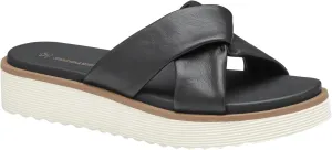 Johnston & Murphy Women’s Mitzi Knotted Slides, Leather Platform Shoes for Women, Wedge Slide Sandals