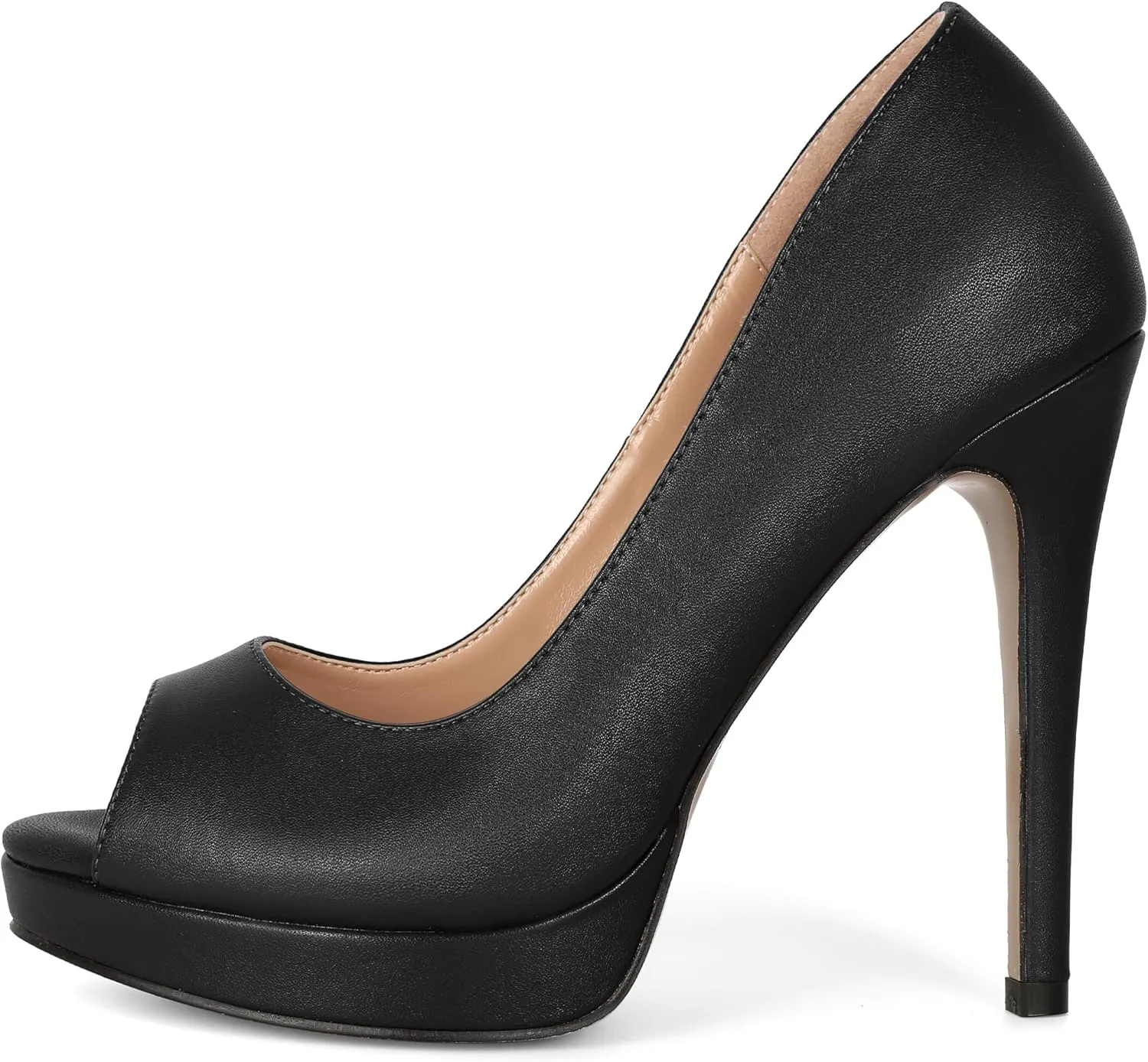 Joseywade Platform High Heels for Women Peep Toe Thin Sky High Heel Pumps Stiletto Heel Slip On 5 Inch Party Dress Shoes for Work Casual Daily Life Party Dress