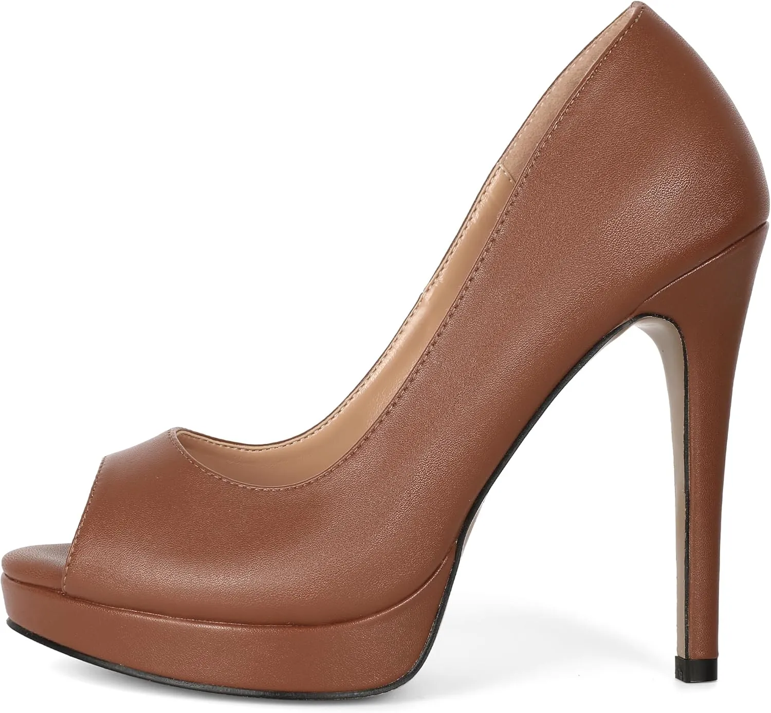 Joseywade Platform High Heels for Women Peep Toe Thin Sky High Heel Pumps Stiletto Heel Slip On 5 Inch Party Dress Shoes for Work Casual Daily Life Party Dress