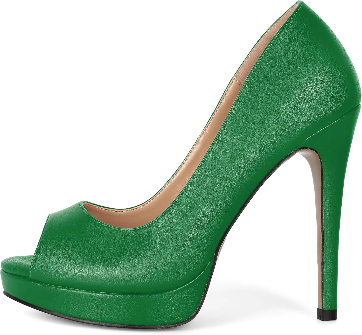 Joseywade Platform High Heels for Women Peep Toe Thin Sky High Heel Pumps Stiletto Heel Slip On 5 Inch Party Dress Shoes for Work Casual Daily Life Party Dress