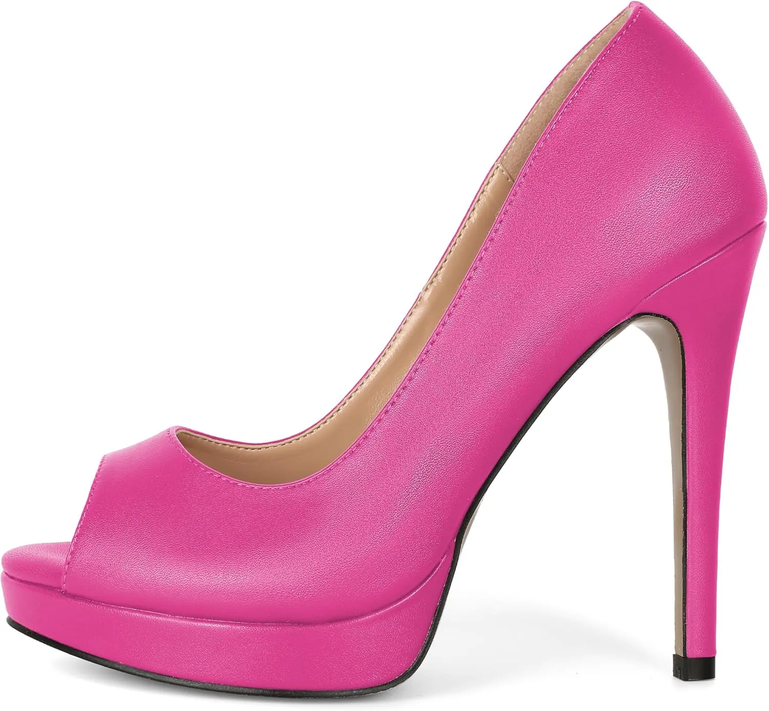 Joseywade Platform High Heels for Women Peep Toe Thin Sky High Heel Pumps Stiletto Heel Slip On 5 Inch Party Dress Shoes for Work Casual Daily Life Party Dress
