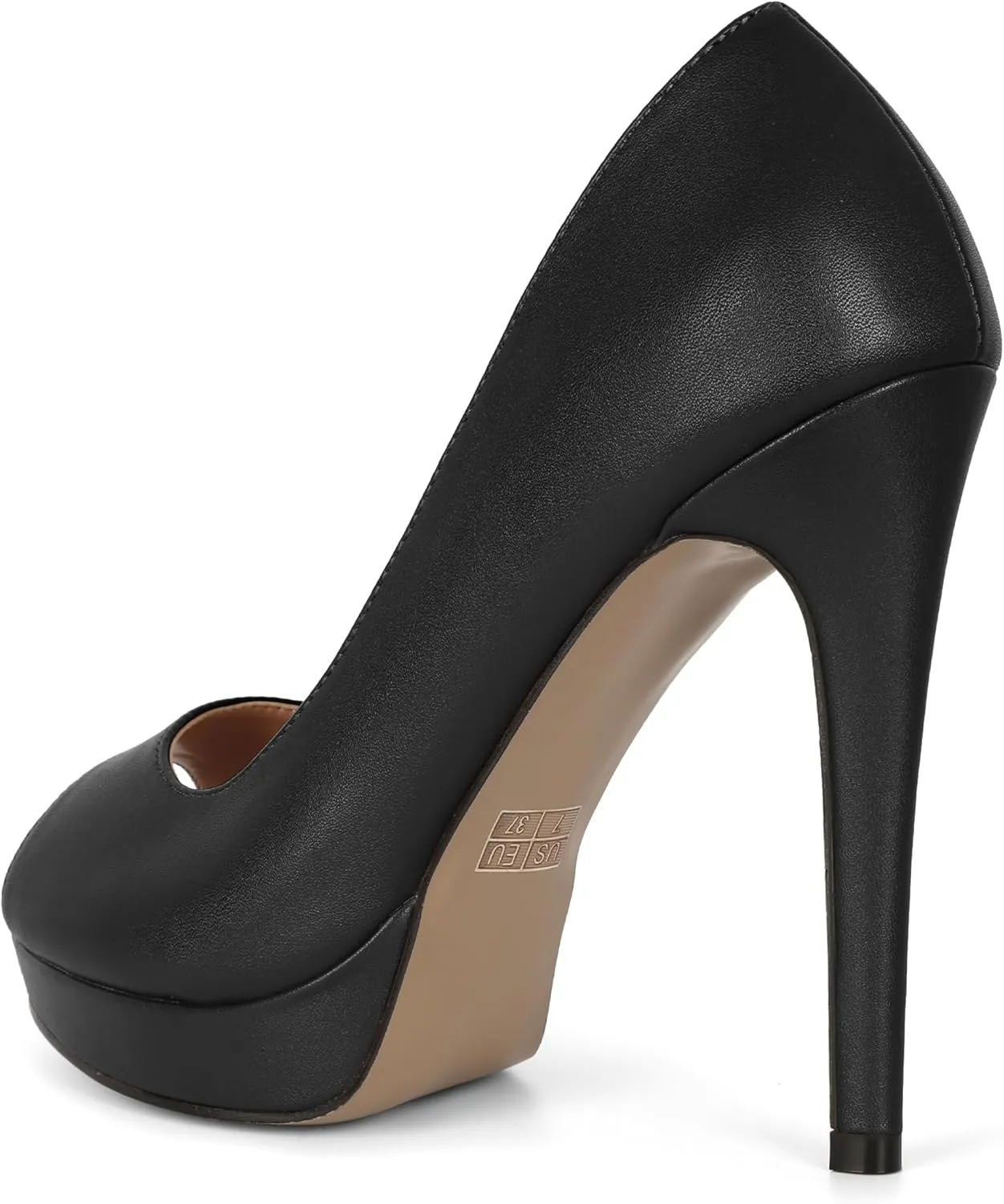 Joseywade Platform High Heels for Women Peep Toe Thin Sky High Heel Pumps Stiletto Heel Slip On 5 Inch Party Dress Shoes for Work Casual Daily Life Party Dress