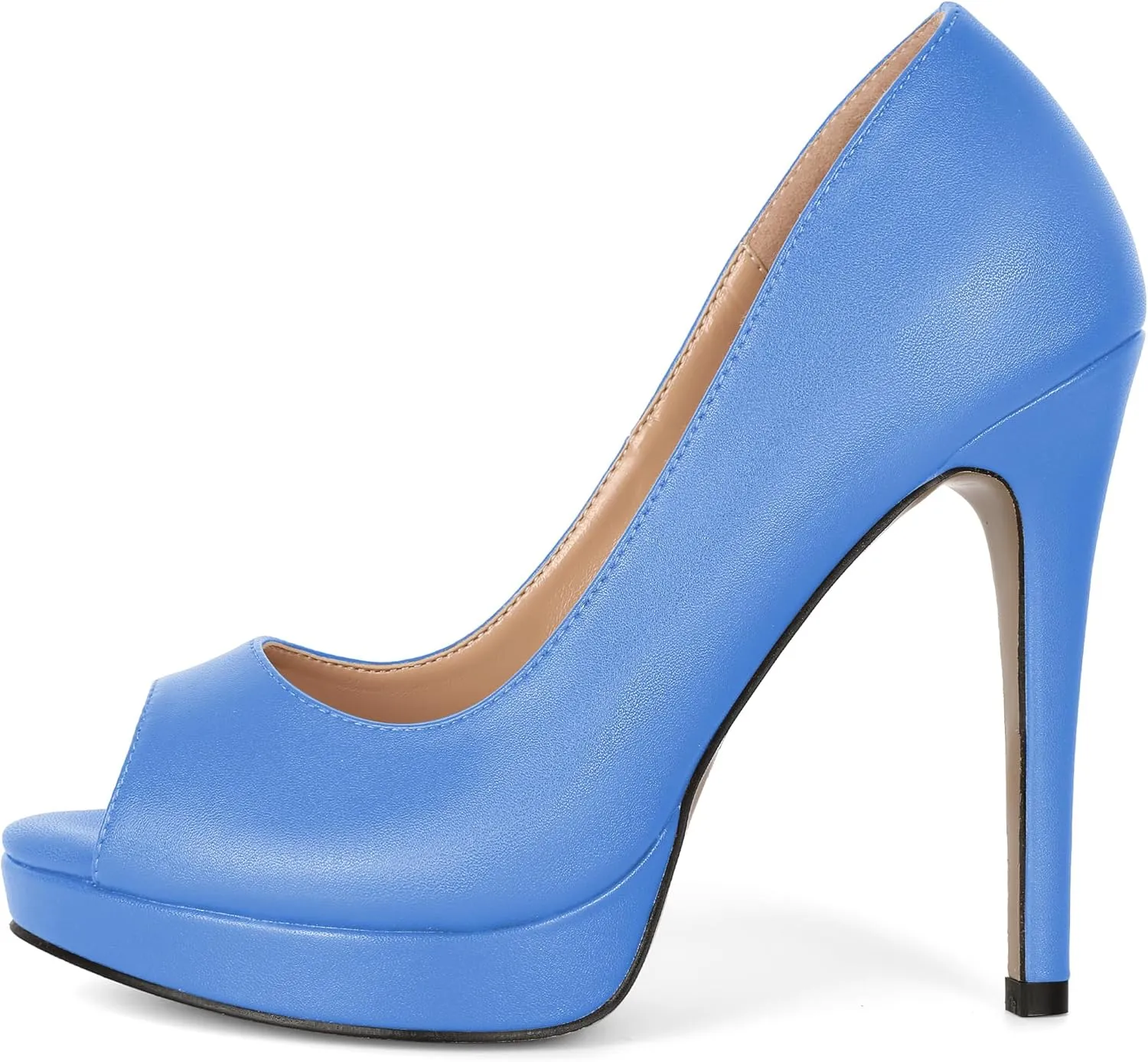 Joseywade Platform High Heels for Women Peep Toe Thin Sky High Heel Pumps Stiletto Heel Slip On 5 Inch Party Dress Shoes for Work Casual Daily Life Party Dress