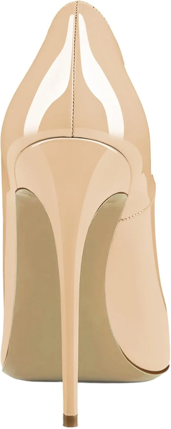 Joseywade Womens High Stilettos Heels Pointed Toe Pumps Slip-on 5 Inch Sky High Slim Thin Heel Dress Shoes