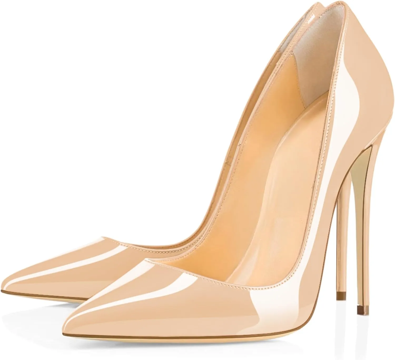 Joseywade Womens High Stilettos Heels Pointed Toe Pumps Slip-on 5 Inch Sky High Slim Thin Heel Dress Shoes