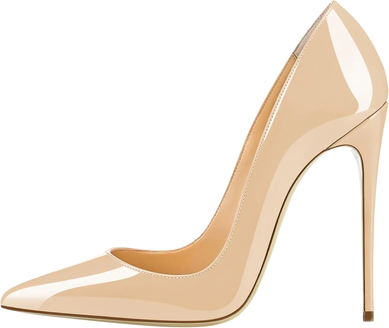 Joseywade Womens High Stilettos Heels Pointed Toe Pumps Slip-on 5 Inch Sky High Slim Thin Heel Dress Shoes