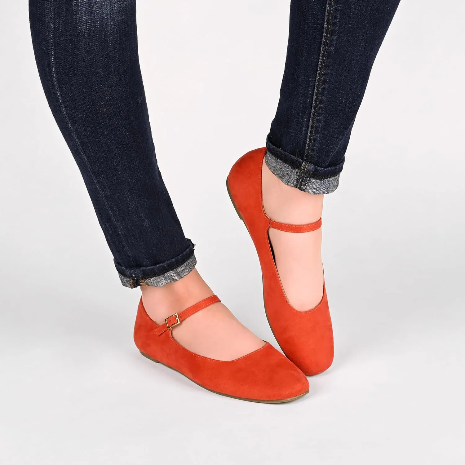 Journee Collection Women's Carrie Buckle Strap Dress Flats