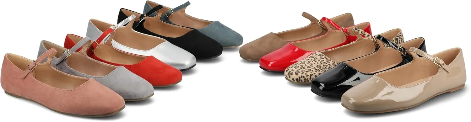 Journee Collection Women's Carrie Buckle Strap Dress Flats