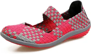 JOYVIP Womens Curly Type Ballet Flats Slip On Comfort Loafers Handmade Woven Shoes