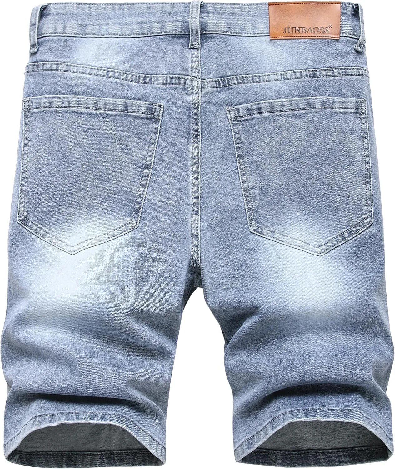 JUNBAOSS Men's Slim Fit Stretch Denim Shorts Ripped Skinny Jean Shorts for Men,Fashion Straight Comfort Flex Waist Short