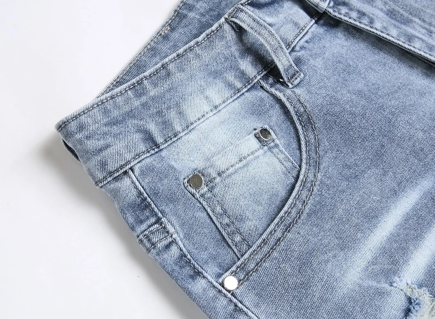 JUNBAOSS Men's Slim Fit Stretch Denim Shorts Ripped Skinny Jean Shorts for Men,Fashion Straight Comfort Flex Waist Short