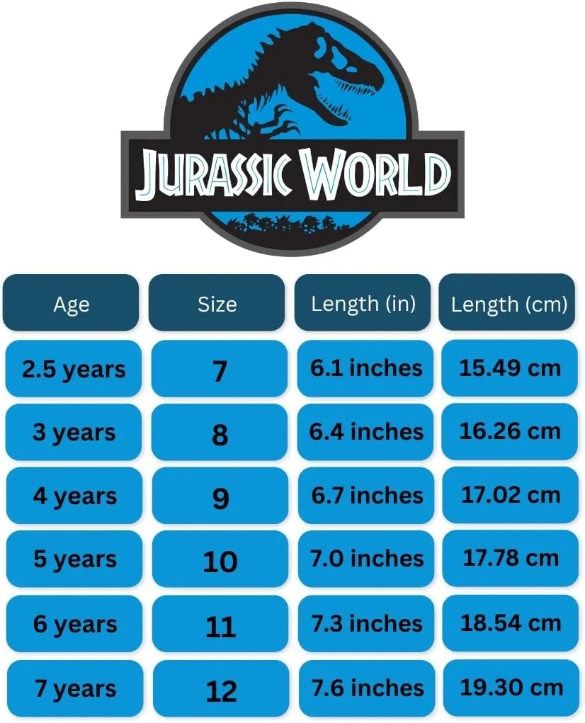 Jurassic World Sneakers with Easy Strap - Dinosaur T-Rex Shoes Laceless Closure Lightweight Jurassic Park Sneaker (Size Toddler-Little Kid)