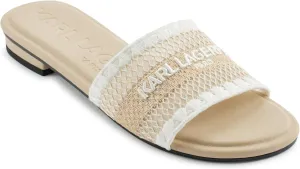 KARL LAGERFELD Women's Cushioned Insole Everyday Cairra-Flat Slide Heeled Sandal
