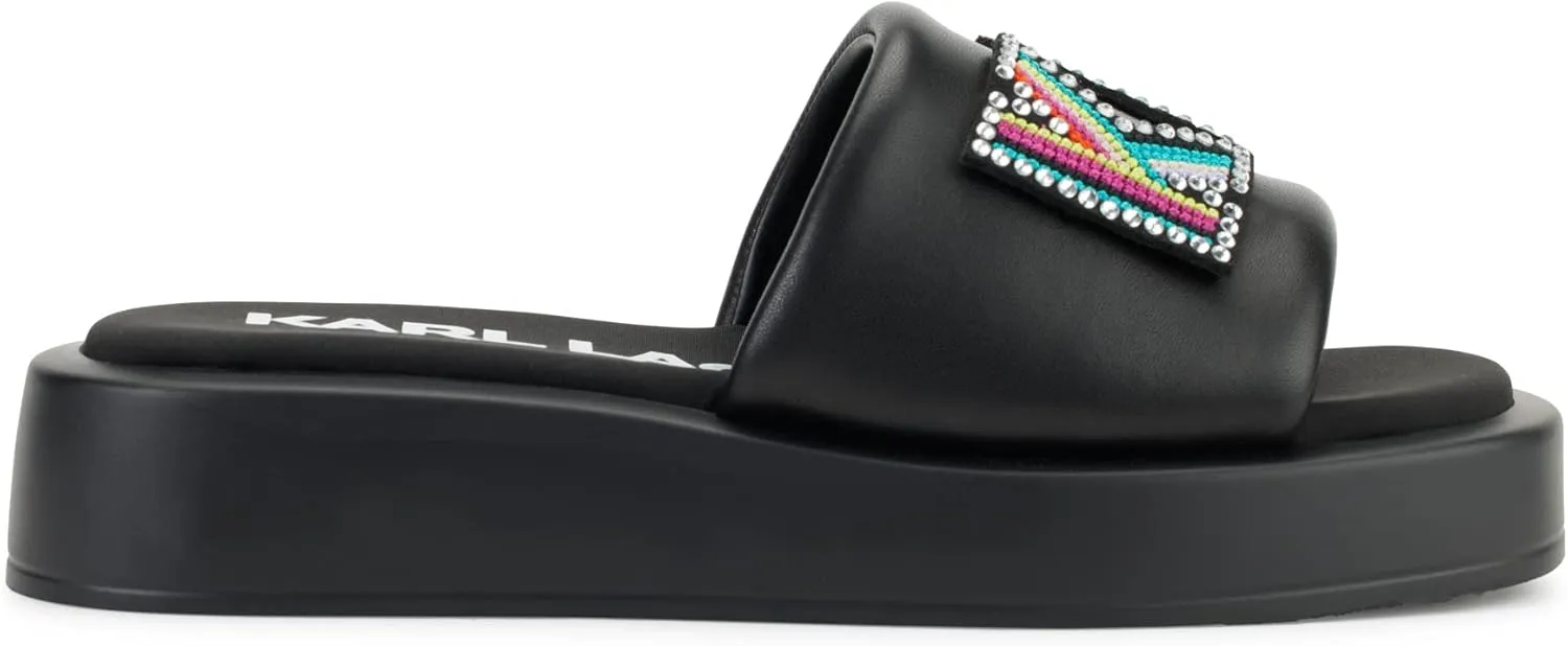 KARL LAGERFELD womens Opal Embellished Platform Sandal