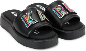 KARL LAGERFELD womens Opal Embellished Platform Sandal